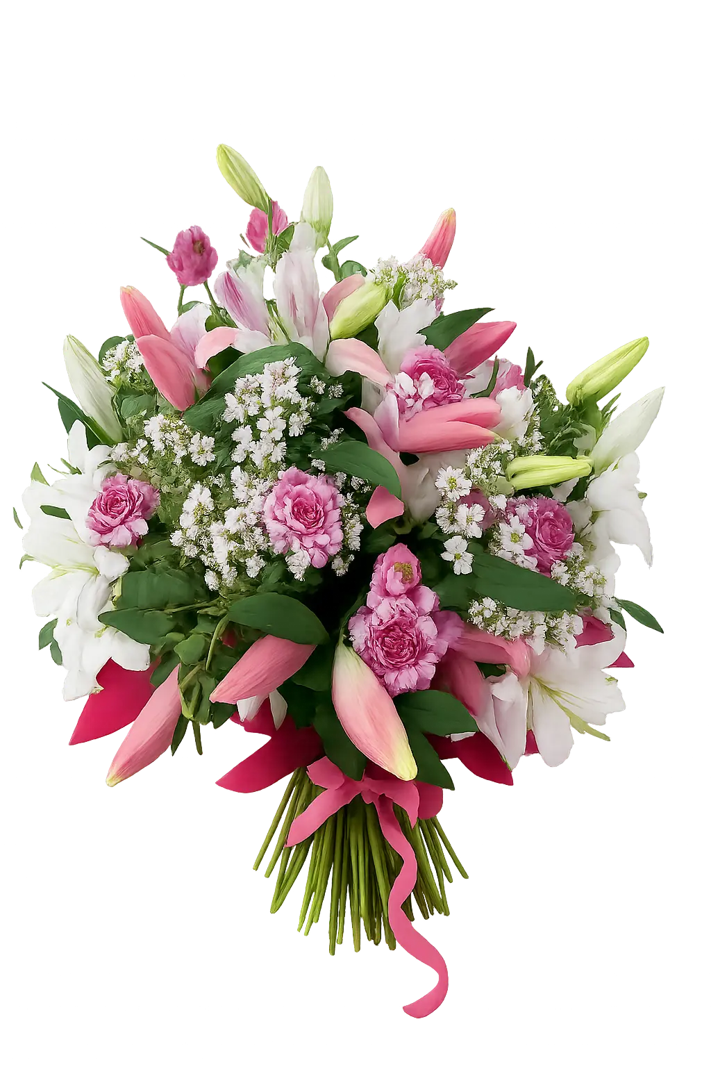 Romantyczny bukiet w odcieniach różu i bieli – nr 40 – Kwiaciarnia Iga Hrubieszów