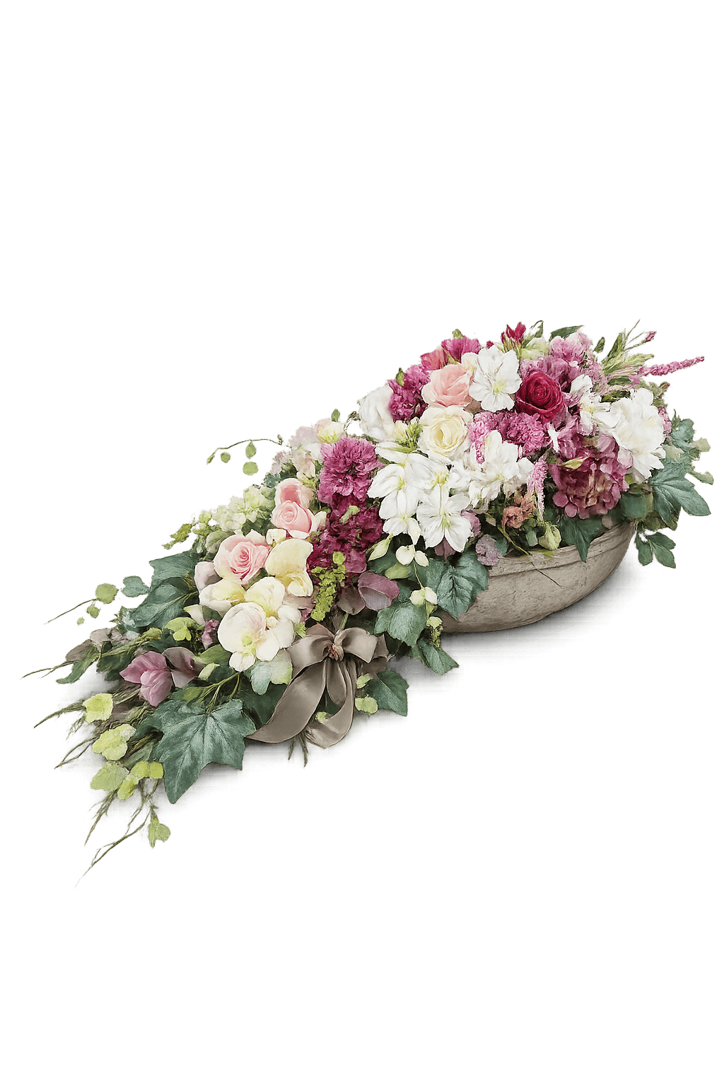 Stroik 3 – pastelowy stroik kwiatowy w jasnej misce – Kwiaciarnia Iga Hrubieszów